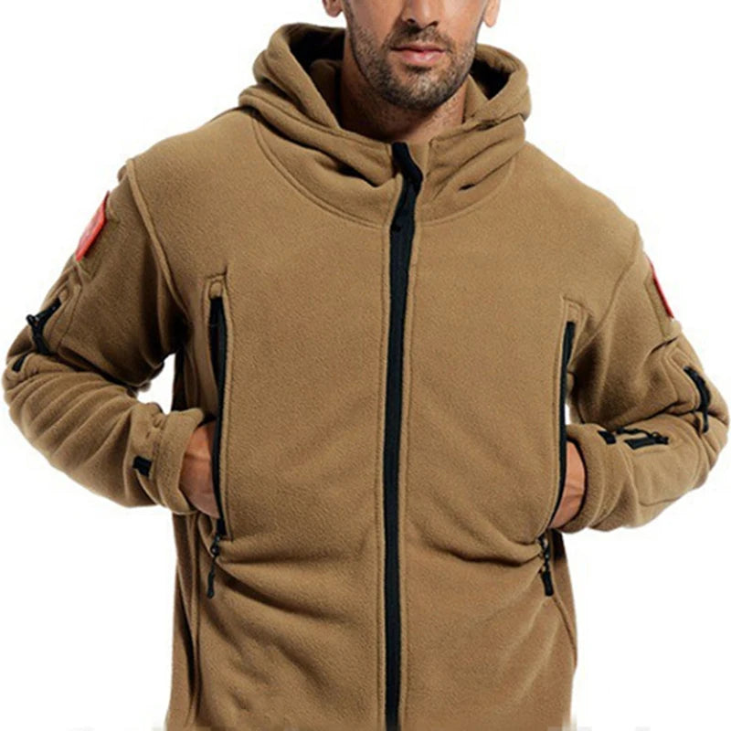 Men US Military Winter Thermal Fleece Tactical Jacket