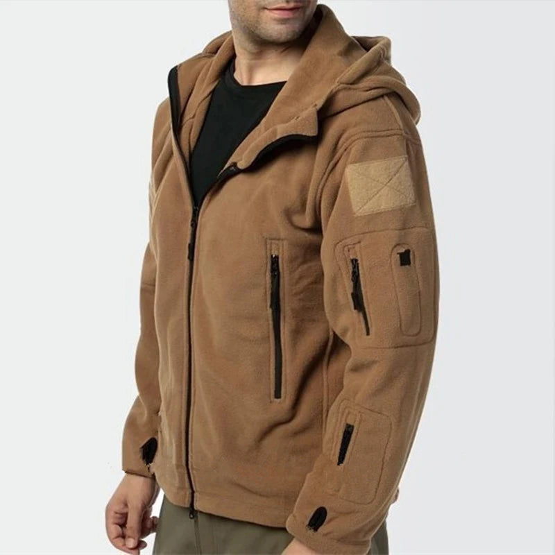 Men US Military Winter Thermal Fleece Tactical Jacket