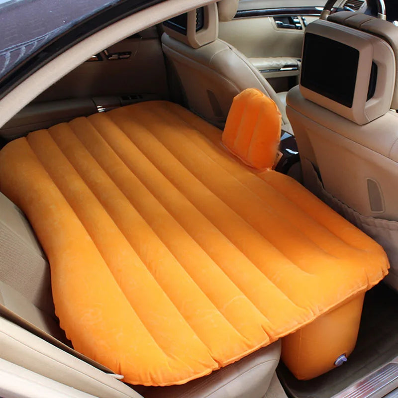 Flocking Car Inflatable Bed, Car Rear Row Sleeping Pad, SUV Portable Travel Cushion, Air Bed, Camping Outdoor Mat