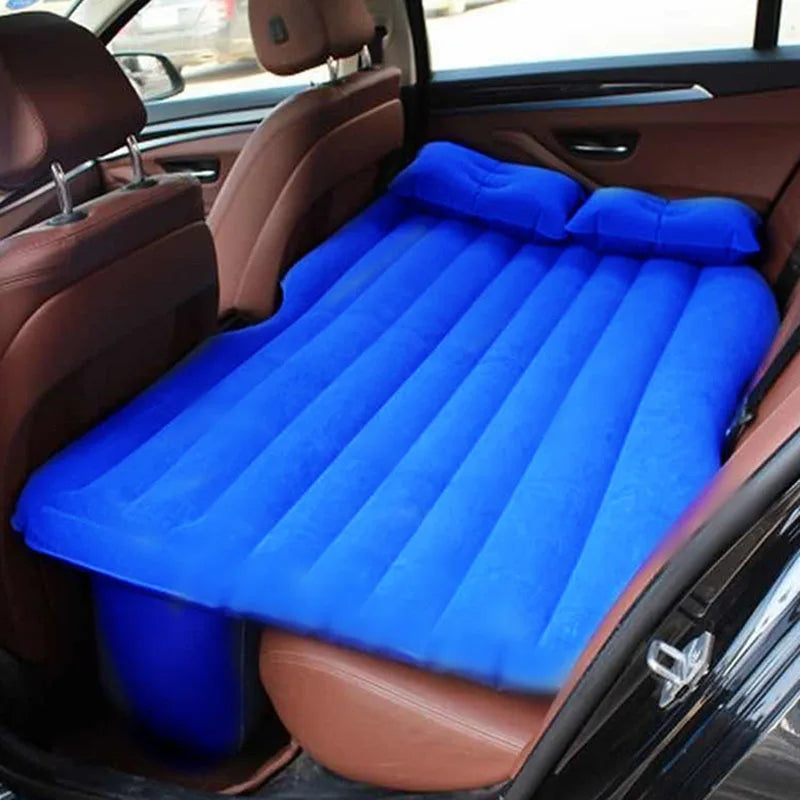 Flocking Car Inflatable Bed, Car Rear Row Sleeping Pad, SUV Portable Travel Cushion, Air Bed, Camping Outdoor Mat