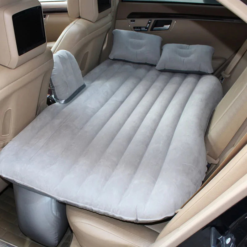 Flocking Car Inflatable Bed, Car Rear Row Sleeping Pad, SUV Portable Travel Cushion, Air Bed, Camping Outdoor Mat