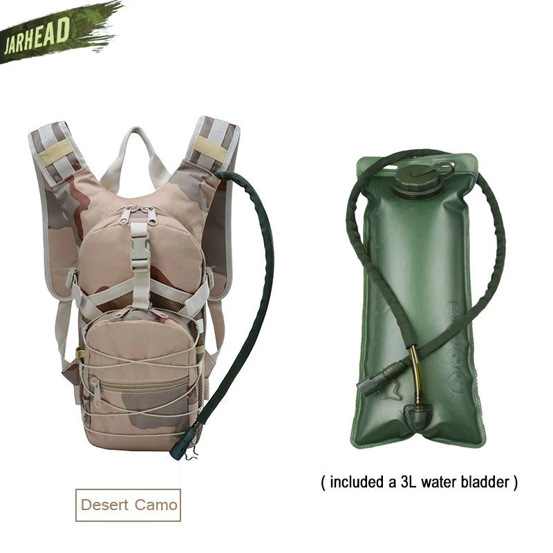 Outdoor Men Climbing Military Camouflage Tactical Hunting Backpack Women Travel Camping Hiking Riding Sport 3L Water Bag