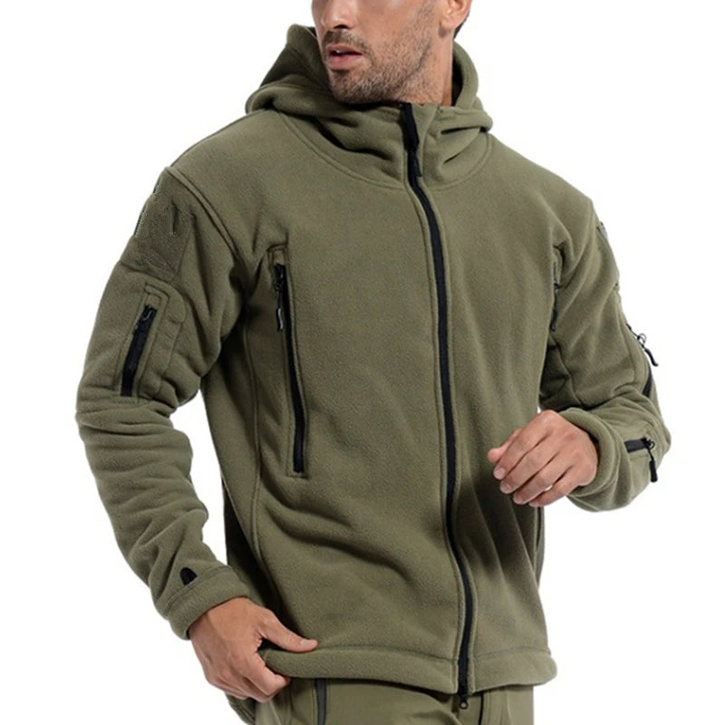 Men US Military Winter Thermal Fleece Tactical Jacket