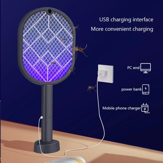 3000V Insect Racket Mosquito Killer Lamp Electric Shocker UV Light USB Charging Fly Insect Trap Flies Summer Fly Swatter