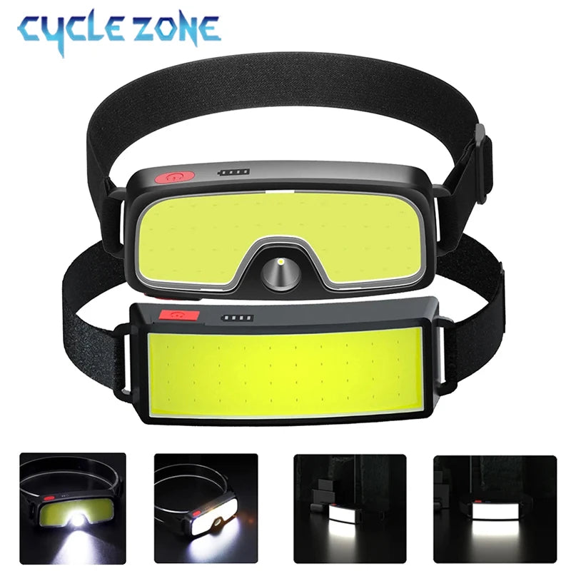 Powerful COB LED Headlamp Rechargeable Emergency Lantern for Outdoor Night Working Camping Supplies